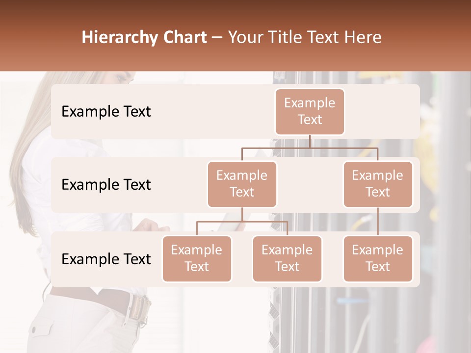 A Woman Is Holding A Laptop In Front Of A Server PowerPoint Template