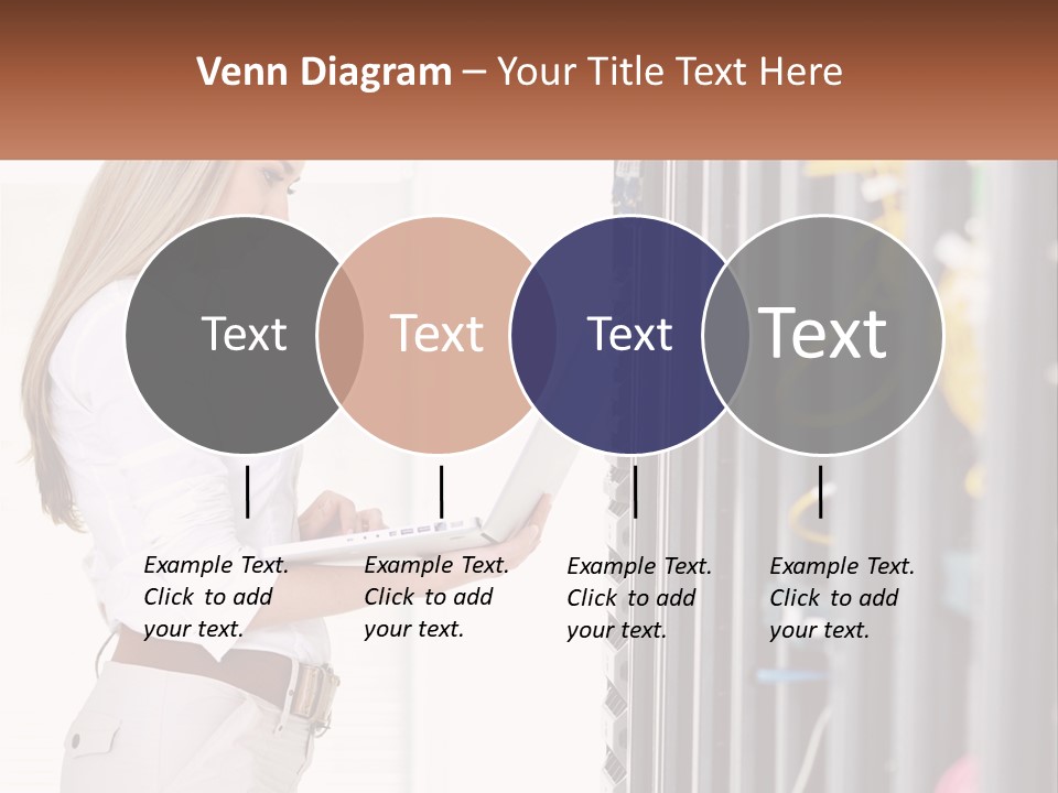 A Woman Is Holding A Laptop In Front Of A Server PowerPoint Template