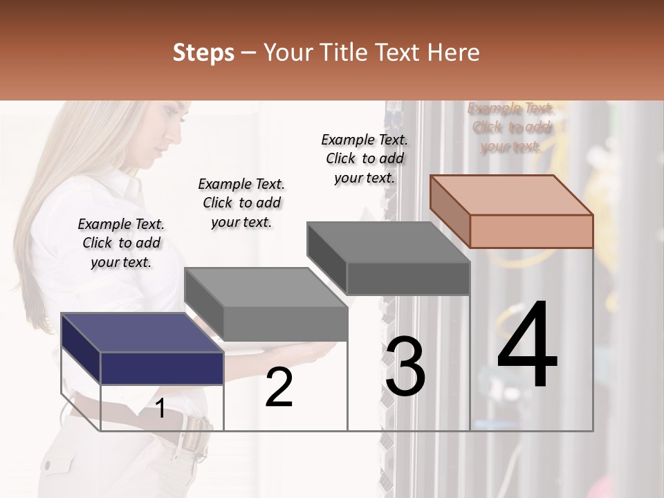A Woman Is Holding A Laptop In Front Of A Server PowerPoint Template
