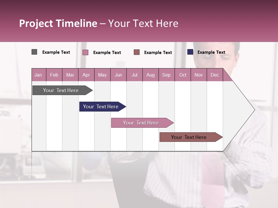 A Man Is Holding A Pink Tie And Looking At His Cell Phone PowerPoint Template