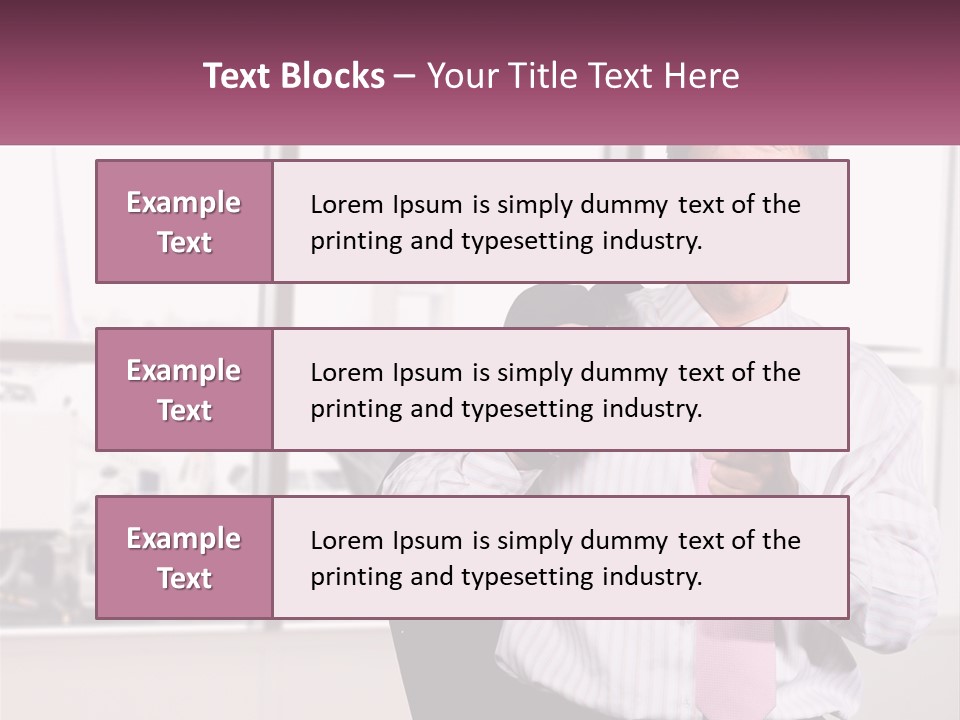 A Man Is Holding A Pink Tie And Looking At His Cell Phone PowerPoint Template