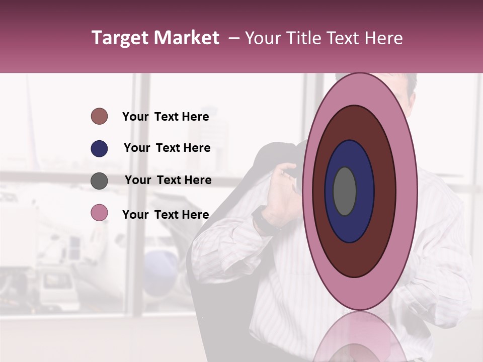 A Man Is Holding A Pink Tie And Looking At His Cell Phone PowerPoint Template