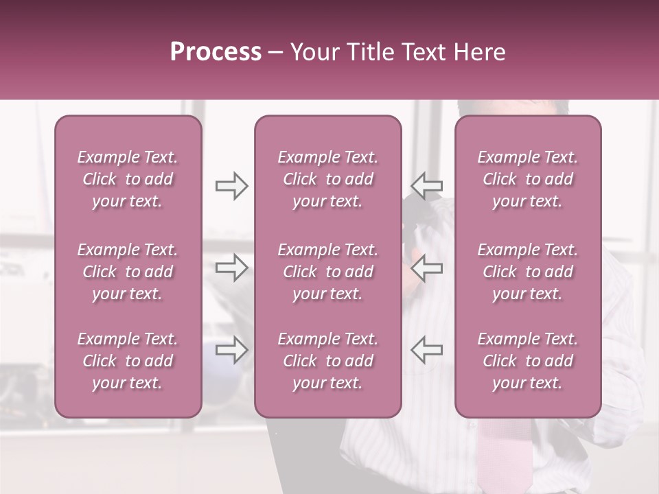 A Man Is Holding A Pink Tie And Looking At His Cell Phone PowerPoint Template