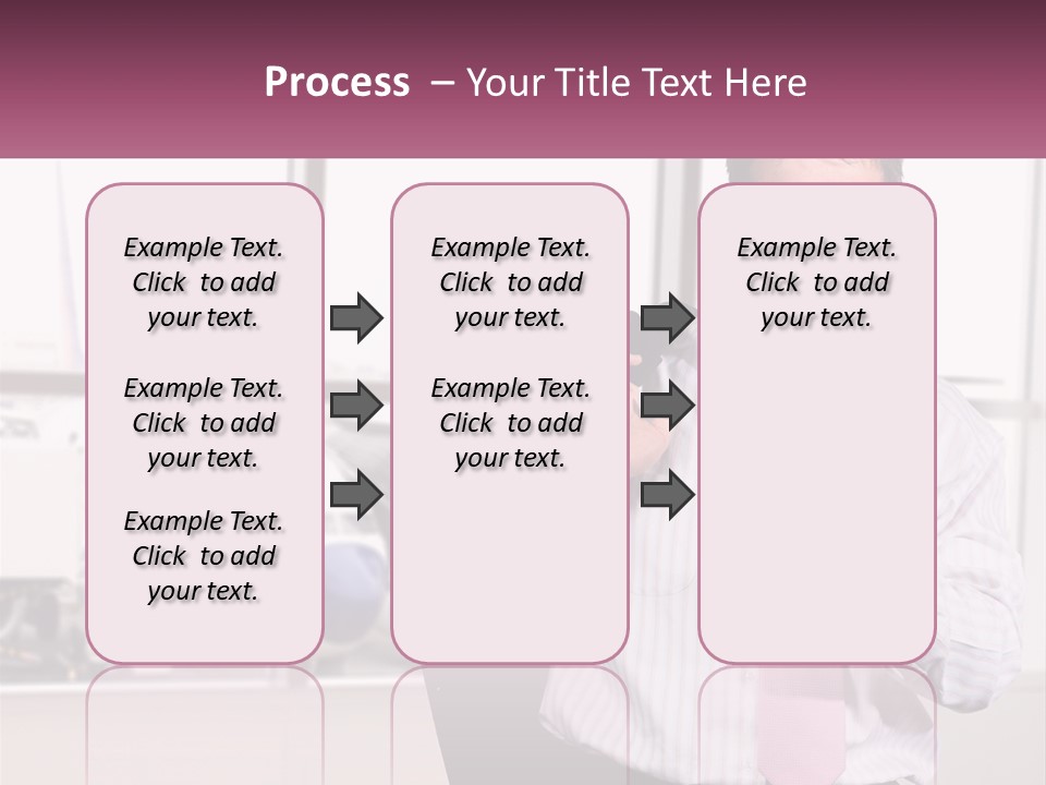 A Man Is Holding A Pink Tie And Looking At His Cell Phone PowerPoint Template