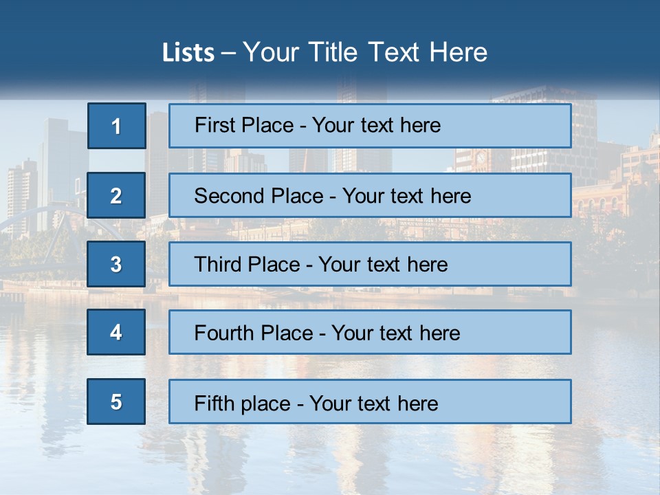 A City Skyline With A Bridge Over A River PowerPoint Template