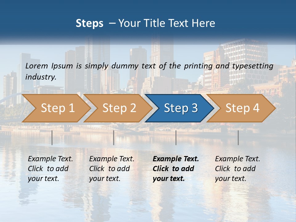 A City Skyline With A Bridge Over A River PowerPoint Template