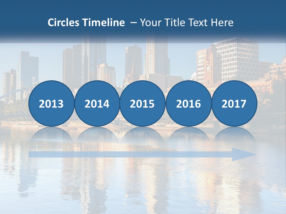 A City Skyline With A Bridge Over A River PowerPoint Template