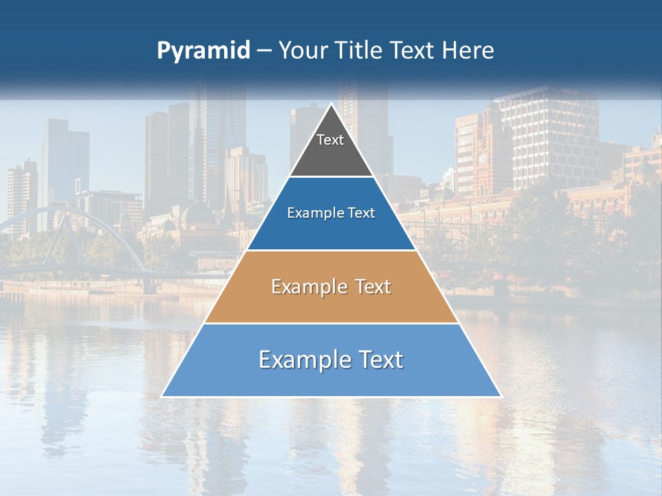 A City Skyline With A Bridge Over A River PowerPoint Template