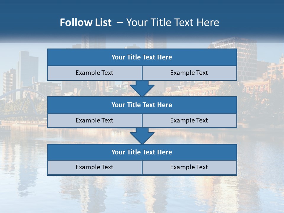 A City Skyline With A Bridge Over A River PowerPoint Template