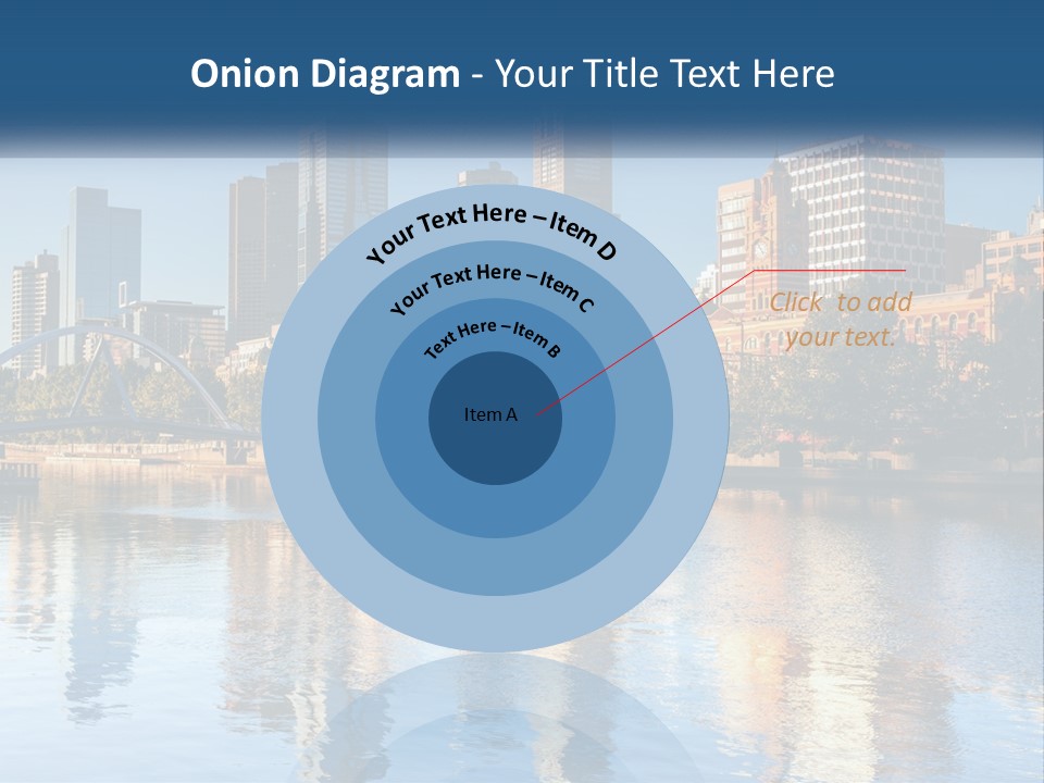 A City Skyline With A Bridge Over A River PowerPoint Template