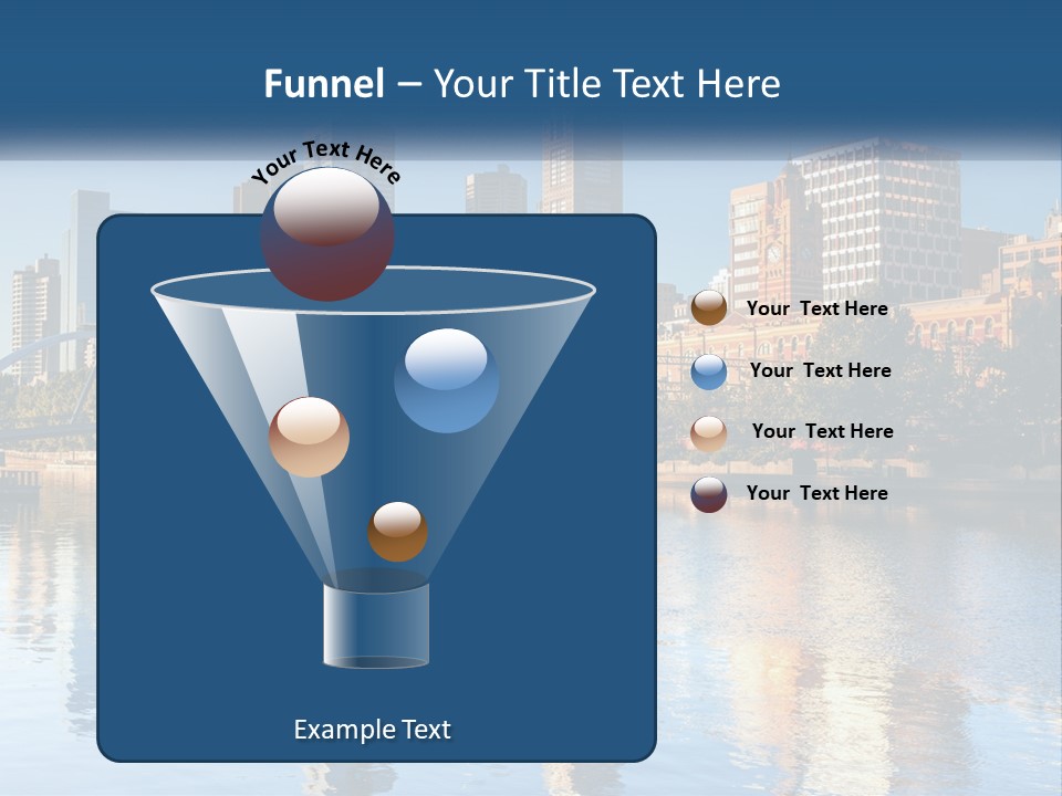 A City Skyline With A Bridge Over A River PowerPoint Template