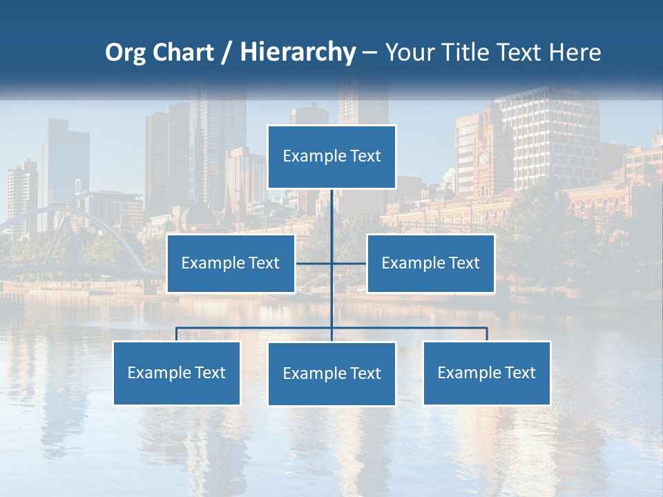 A City Skyline With A Bridge Over A River PowerPoint Template