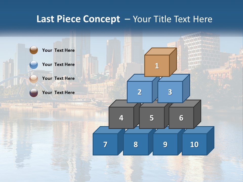 A City Skyline With A Bridge Over A River PowerPoint Template