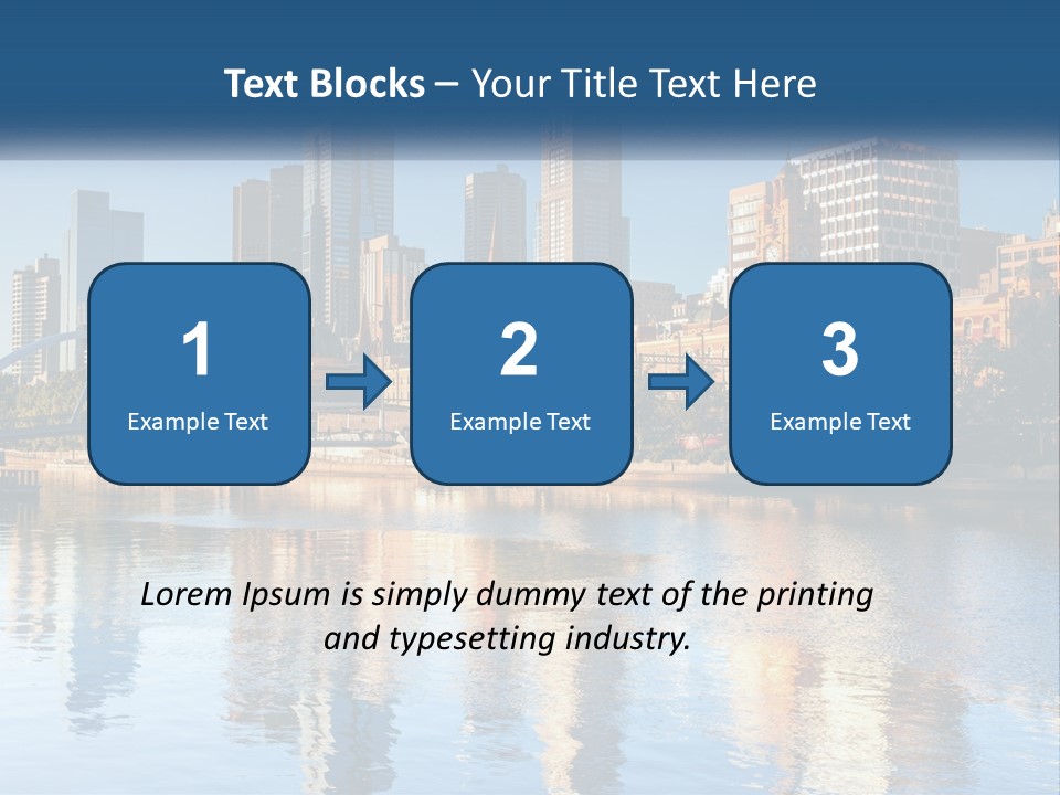A City Skyline With A Bridge Over A River PowerPoint Template