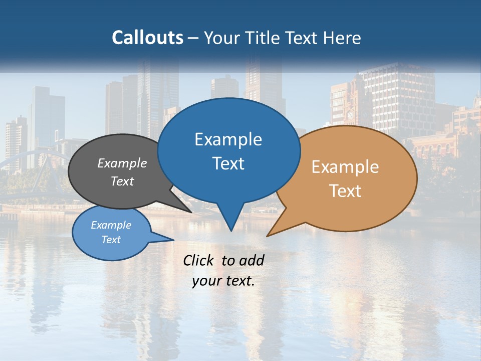 A City Skyline With A Bridge Over A River PowerPoint Template