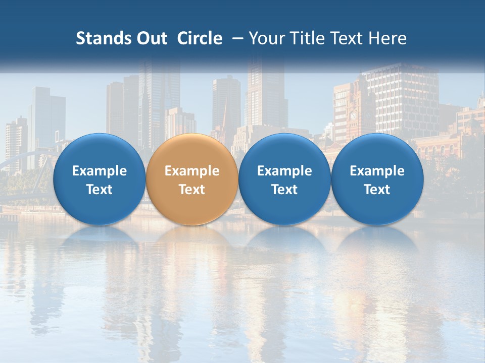 A City Skyline With A Bridge Over A River PowerPoint Template