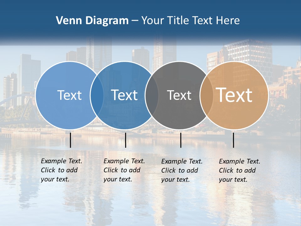 A City Skyline With A Bridge Over A River PowerPoint Template