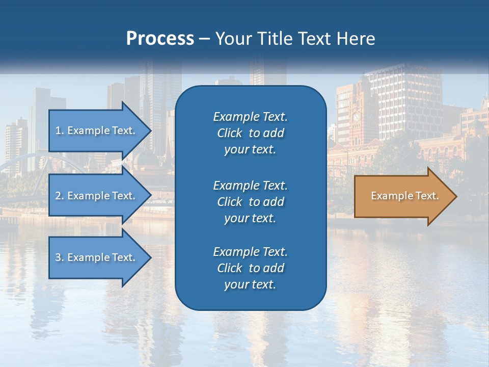 A City Skyline With A Bridge Over A River PowerPoint Template