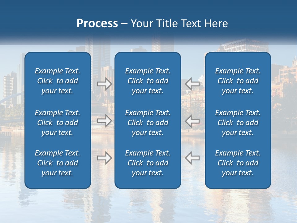A City Skyline With A Bridge Over A River PowerPoint Template