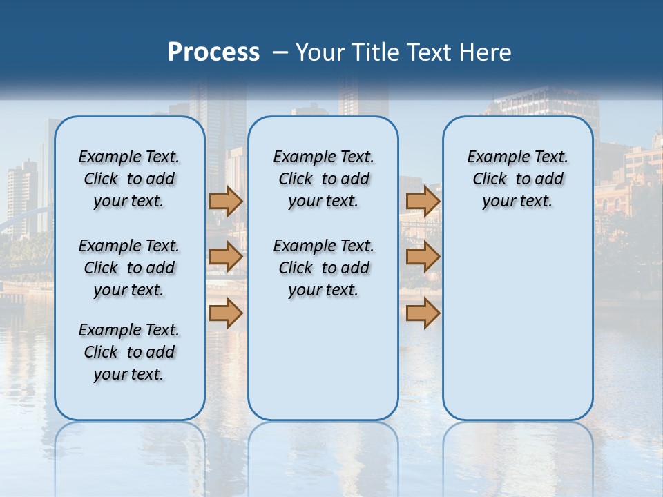 A City Skyline With A Bridge Over A River PowerPoint Template
