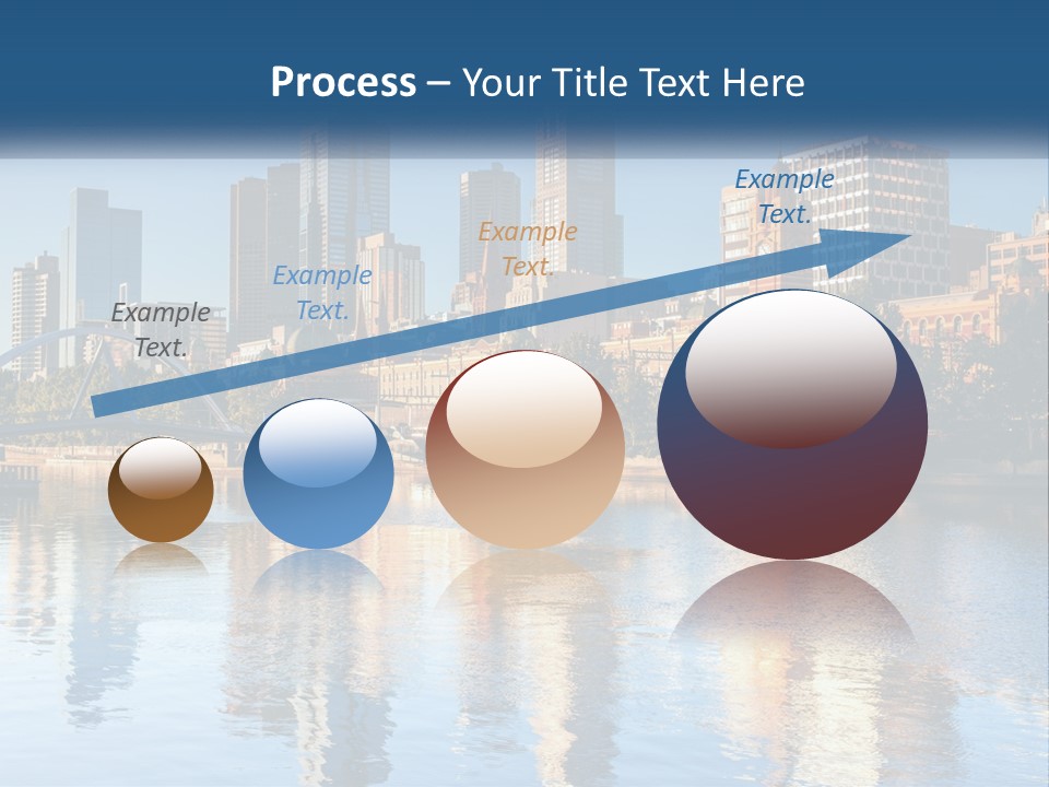 A City Skyline With A Bridge Over A River PowerPoint Template