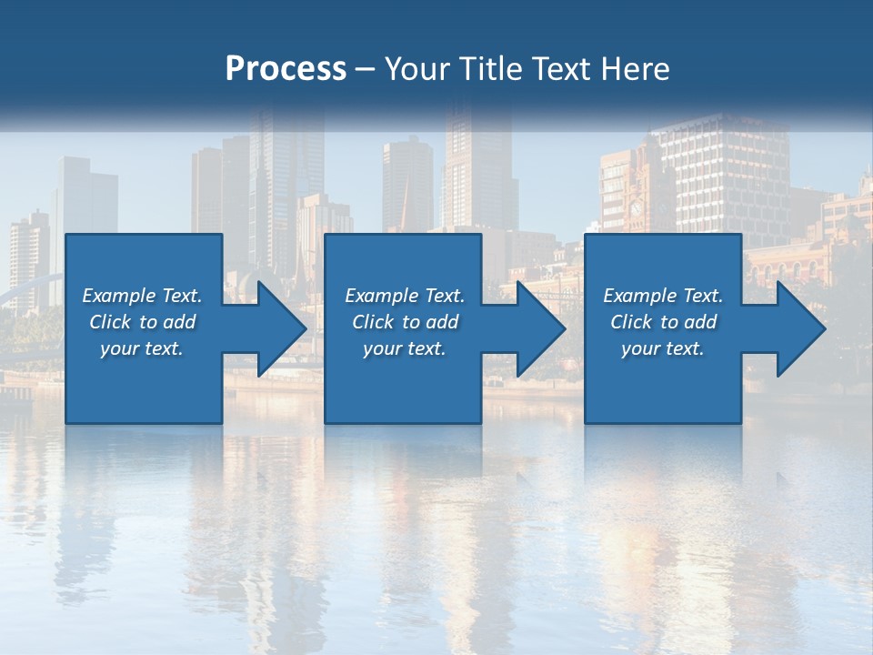 A City Skyline With A Bridge Over A River PowerPoint Template