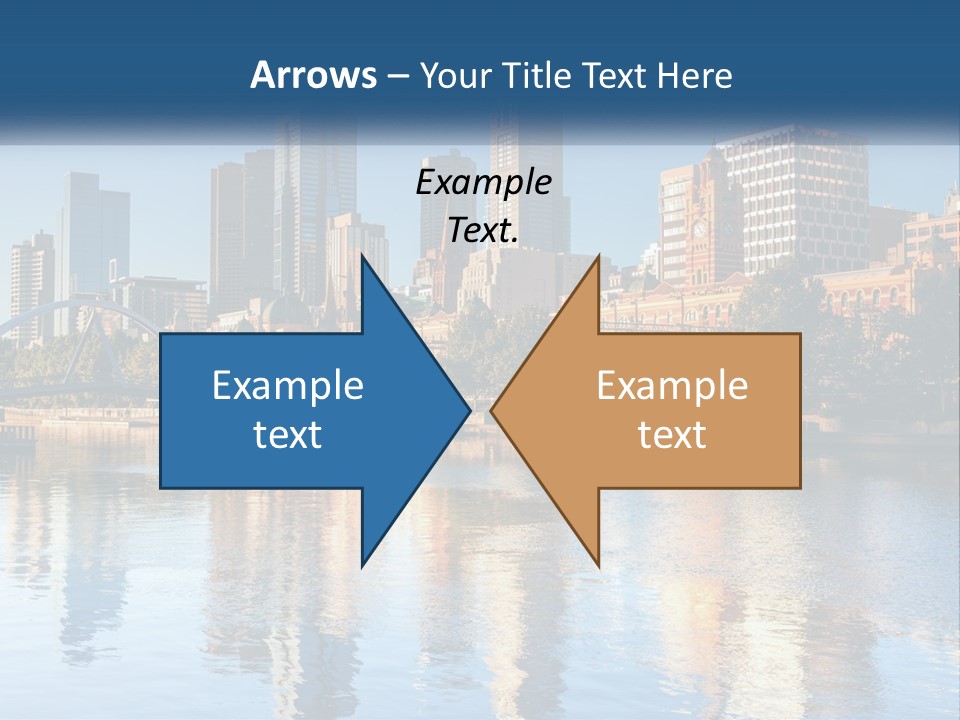 A City Skyline With A Bridge Over A River PowerPoint Template