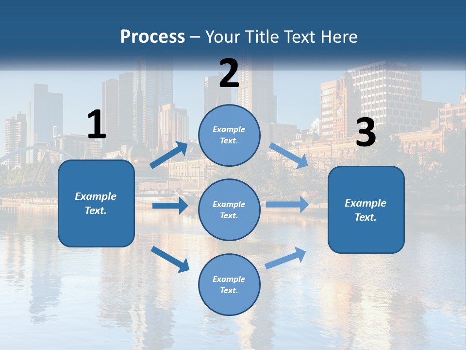 A City Skyline With A Bridge Over A River PowerPoint Template