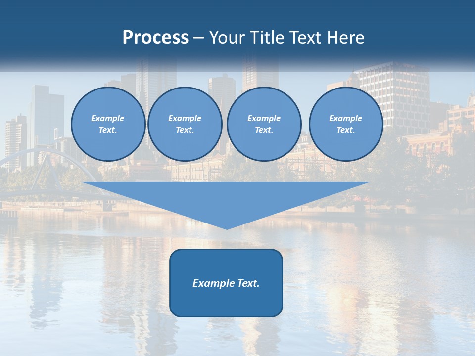 A City Skyline With A Bridge Over A River PowerPoint Template