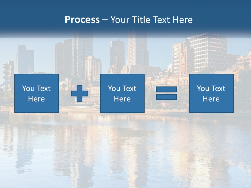 A City Skyline With A Bridge Over A River PowerPoint Template