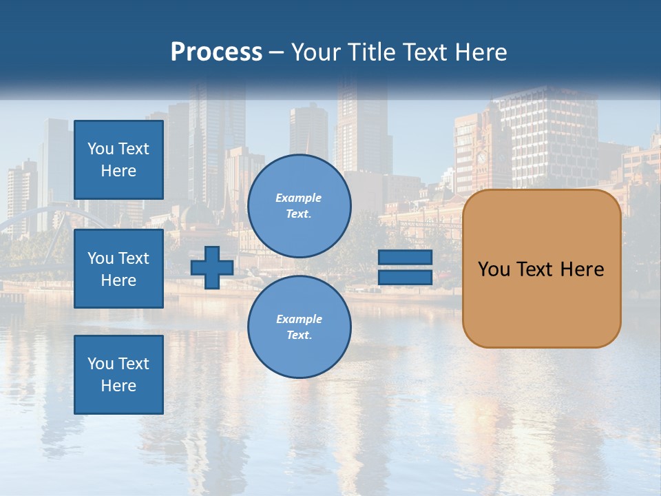 A City Skyline With A Bridge Over A River PowerPoint Template