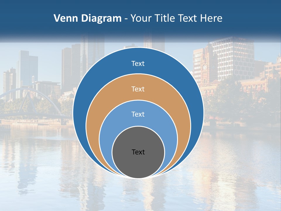 A City Skyline With A Bridge Over A River PowerPoint Template