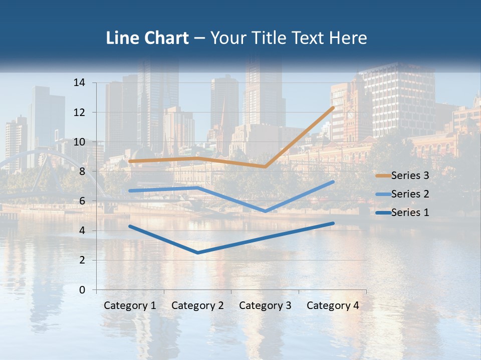 A City Skyline With A Bridge Over A River PowerPoint Template