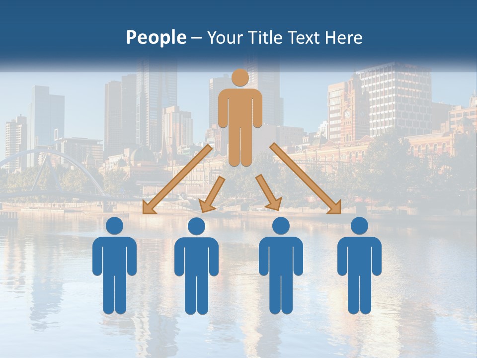 A City Skyline With A Bridge Over A River PowerPoint Template