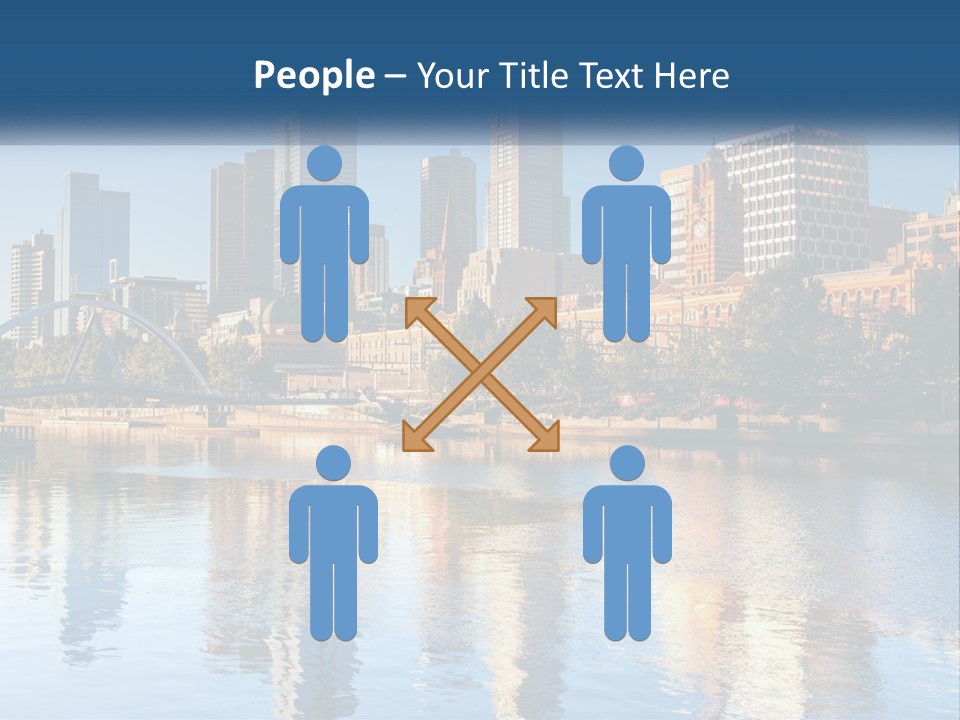 A City Skyline With A Bridge Over A River PowerPoint Template