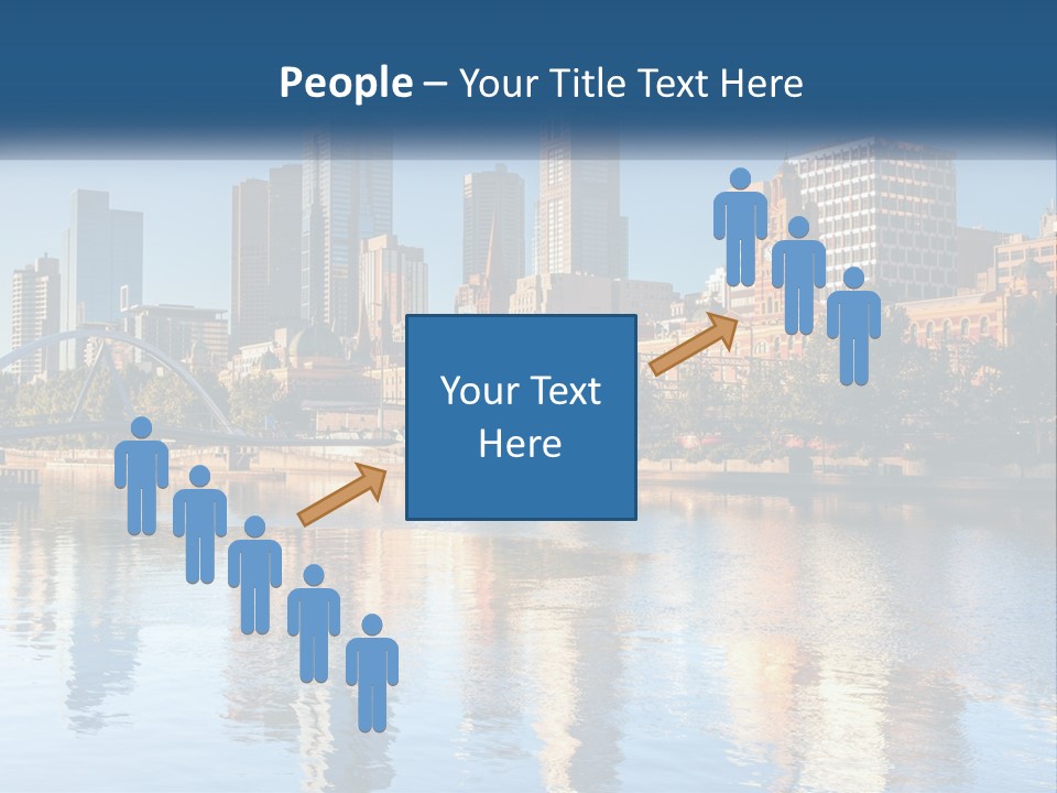 A City Skyline With A Bridge Over A River PowerPoint Template
