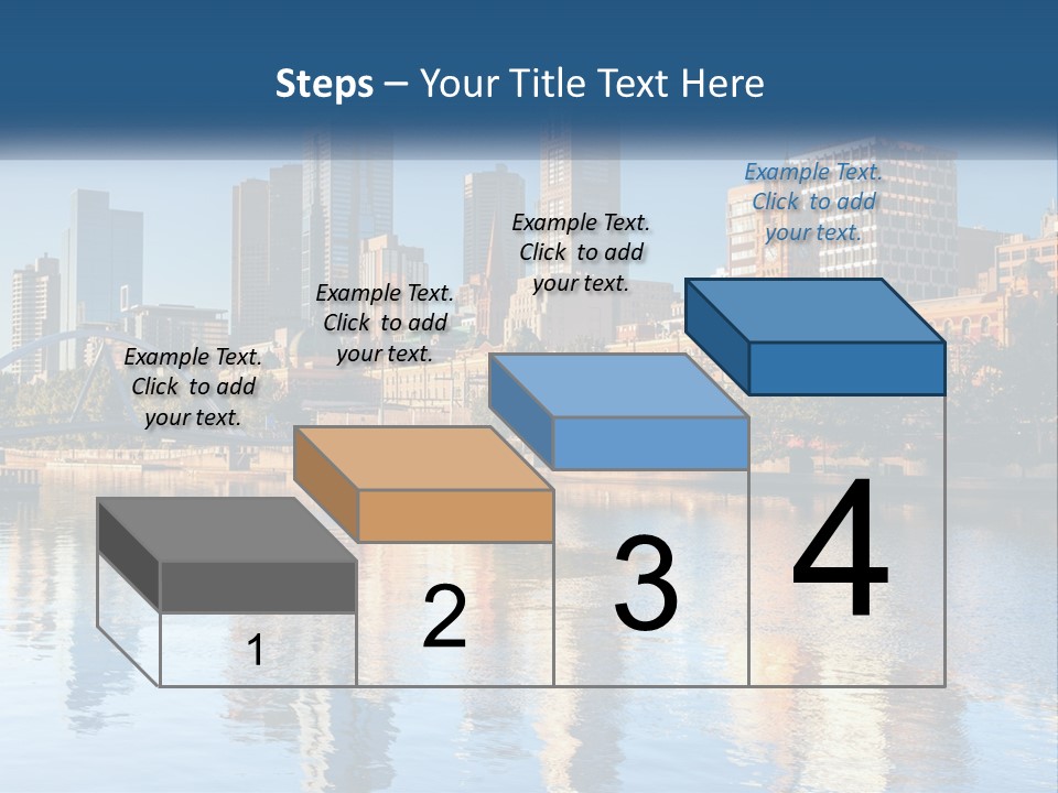 A City Skyline With A Bridge Over A River PowerPoint Template