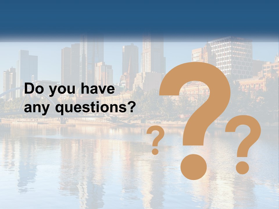 A City Skyline With A Bridge Over A River PowerPoint Template