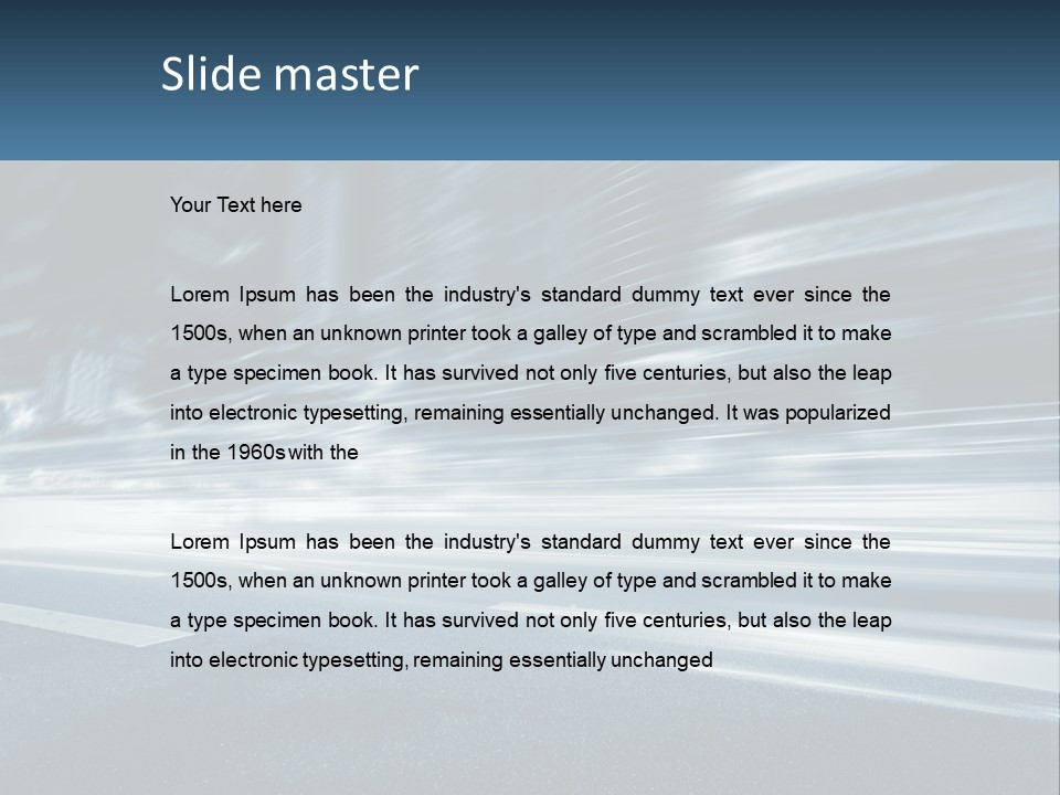 A Blurry Image Of A City Street At Night PowerPoint Template