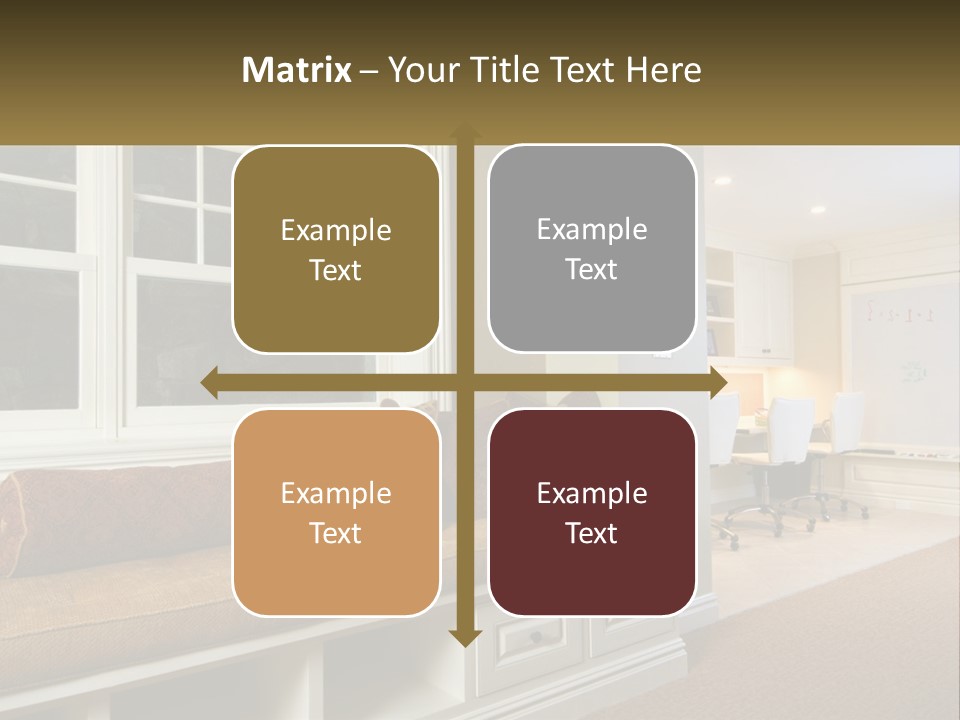 A Room With A Window, A Couch And A Table PowerPoint Template
