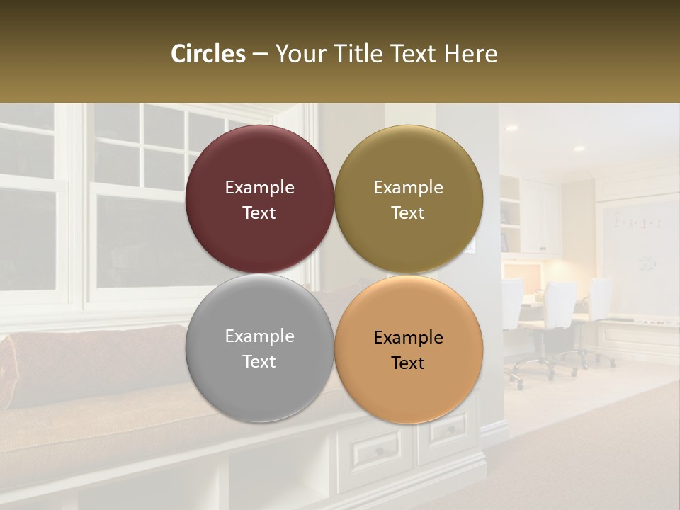 A Room With A Window, A Couch And A Table PowerPoint Template