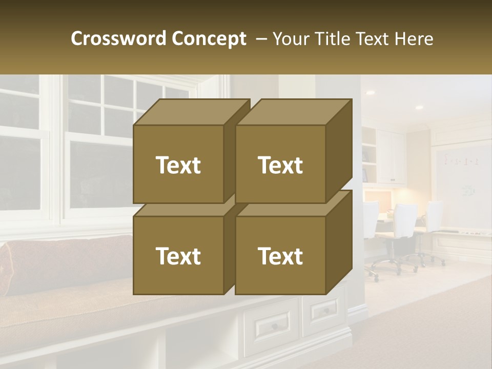 A Room With A Window, A Couch And A Table PowerPoint Template