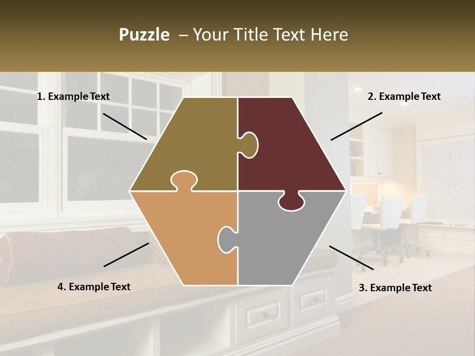 A Room With A Window, A Couch And A Table PowerPoint Template