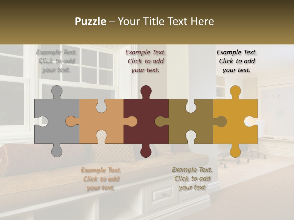 A Room With A Window, A Couch And A Table PowerPoint Template