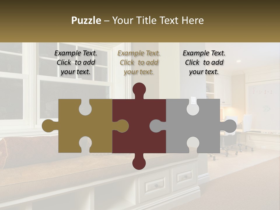 A Room With A Window, A Couch And A Table PowerPoint Template