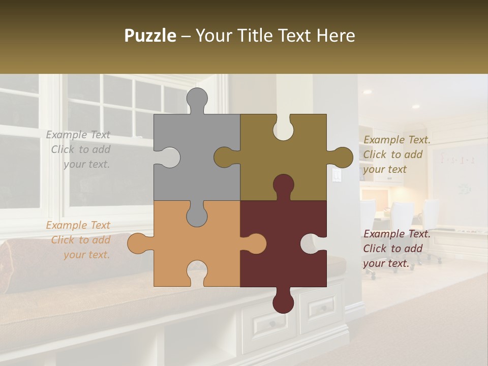 A Room With A Window, A Couch And A Table PowerPoint Template