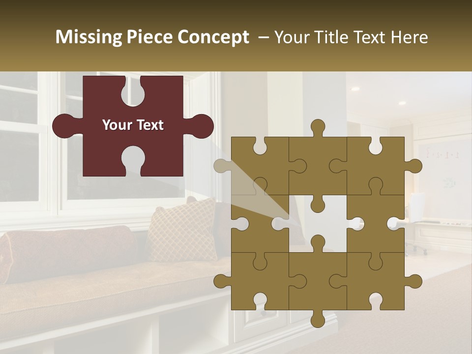 A Room With A Window, A Couch And A Table PowerPoint Template