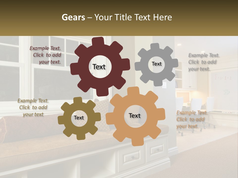 A Room With A Window, A Couch And A Table PowerPoint Template