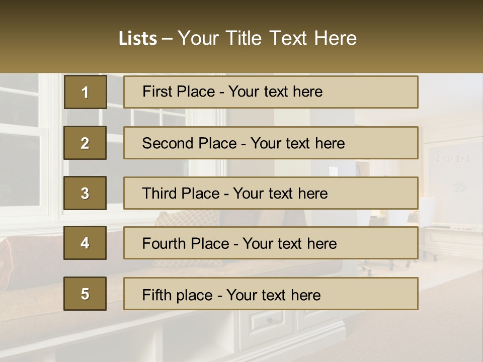 A Room With A Window, A Couch And A Table PowerPoint Template