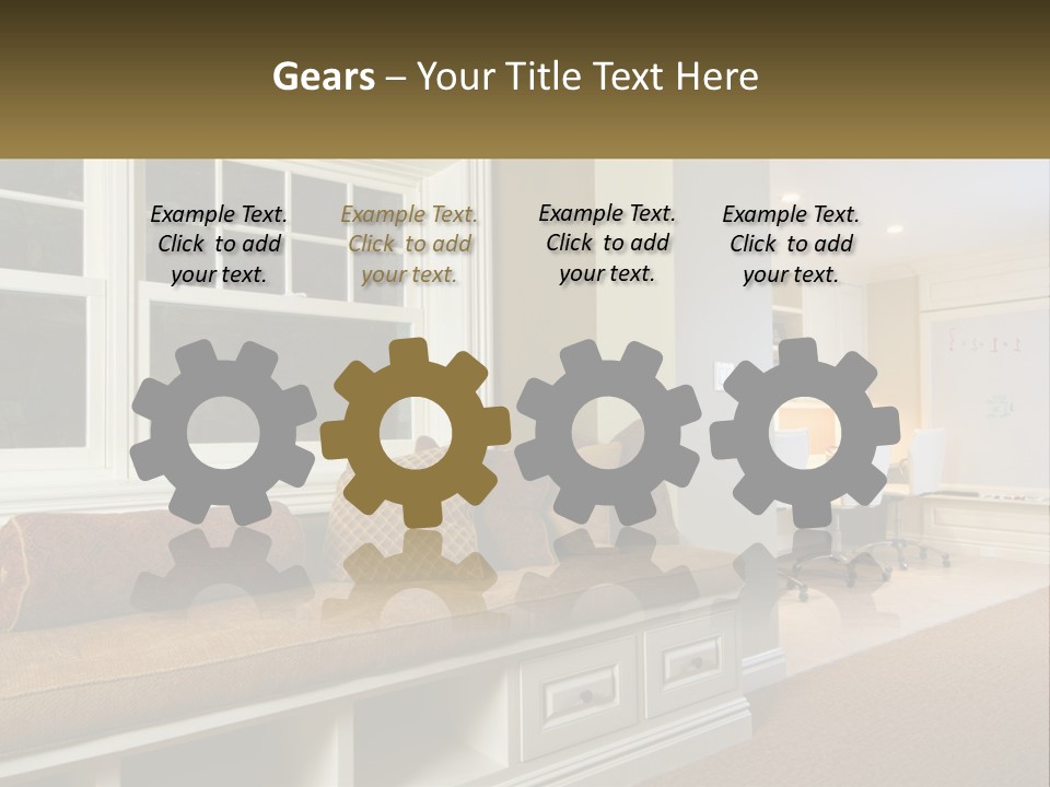 A Room With A Window, A Couch And A Table PowerPoint Template